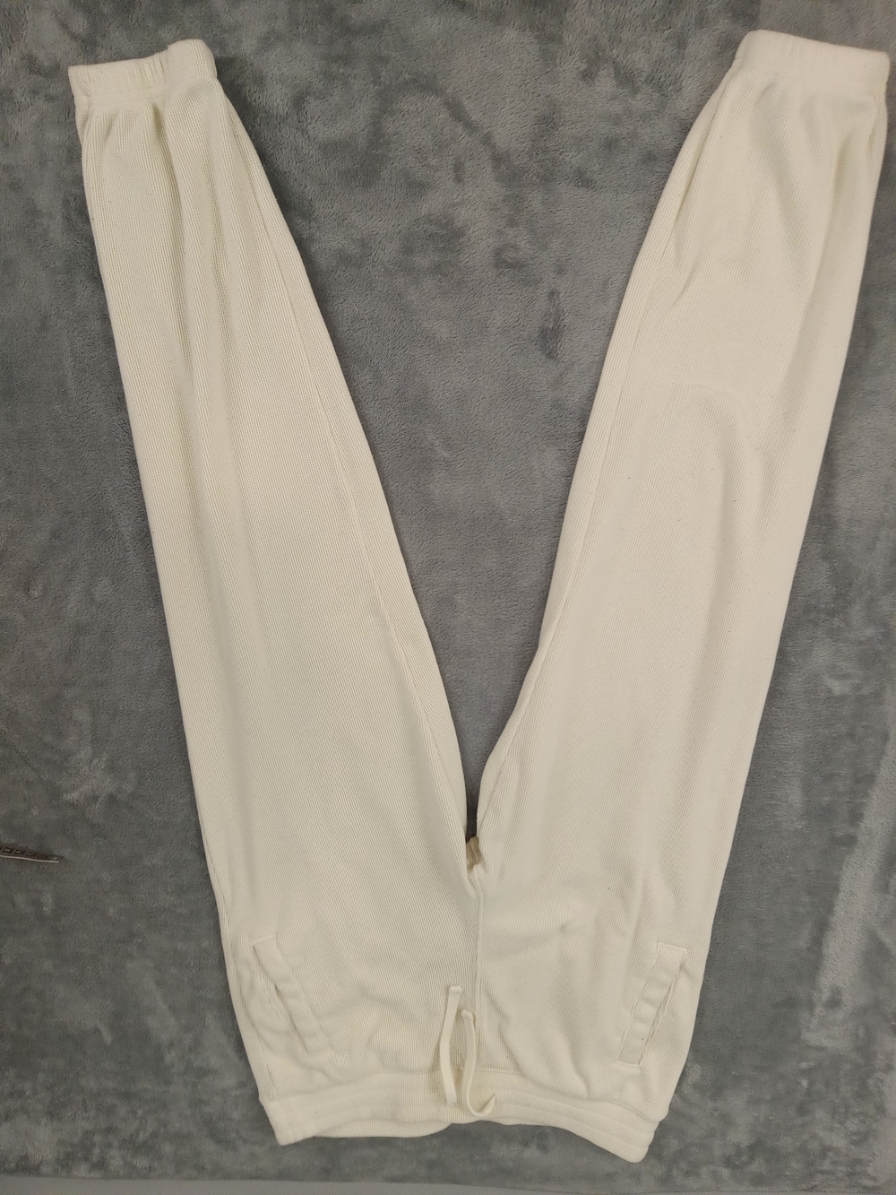 Abercrombie & Fitch Cream Waffle-Knit Joggers Size Medium